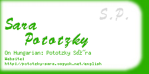 sara pototzky business card